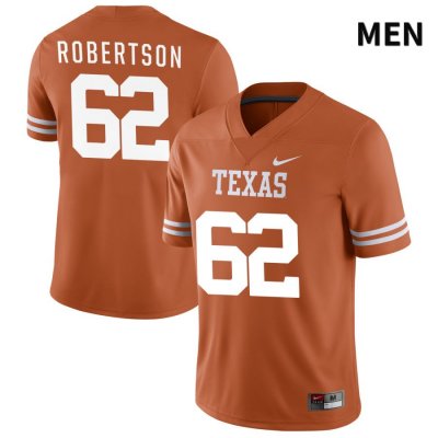 Texas Longhorns Men's #62 Connor Robertson Authentic Orange NIL 2022 College Football Jersey VML57P7Q